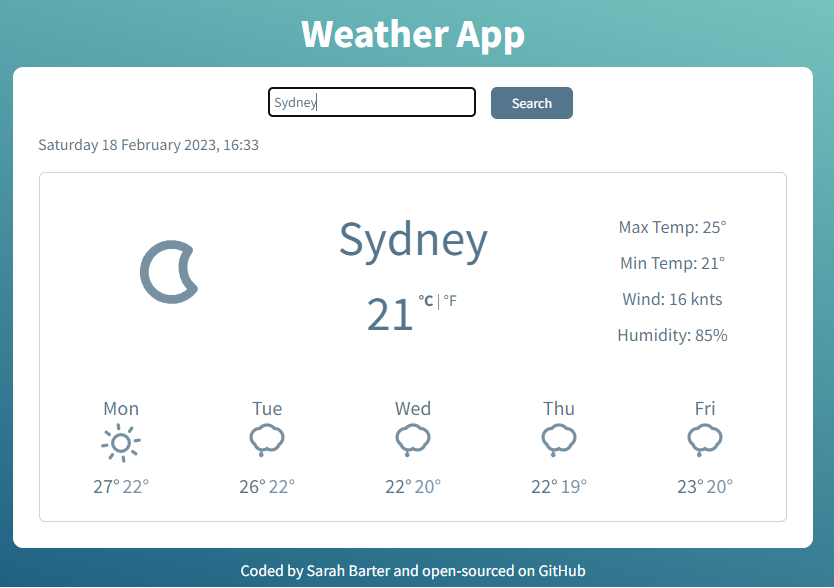 react weather app image